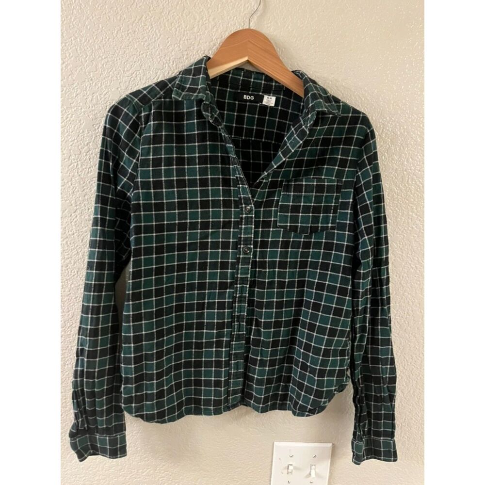 BDG Green & Black Checked‎ Flannel Small